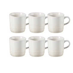 Jogo 6 Canecas Cappuccino de Cerâmica 200 ml Meringue Le Creuset