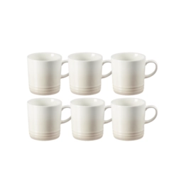 Jogo 6 Canecas de Chá de Cerâmica 350 ml Meringue Le Creuset