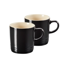 Jogo 2 Canecas de Chá de Cerâmica 350 ml Preto Le Creuset