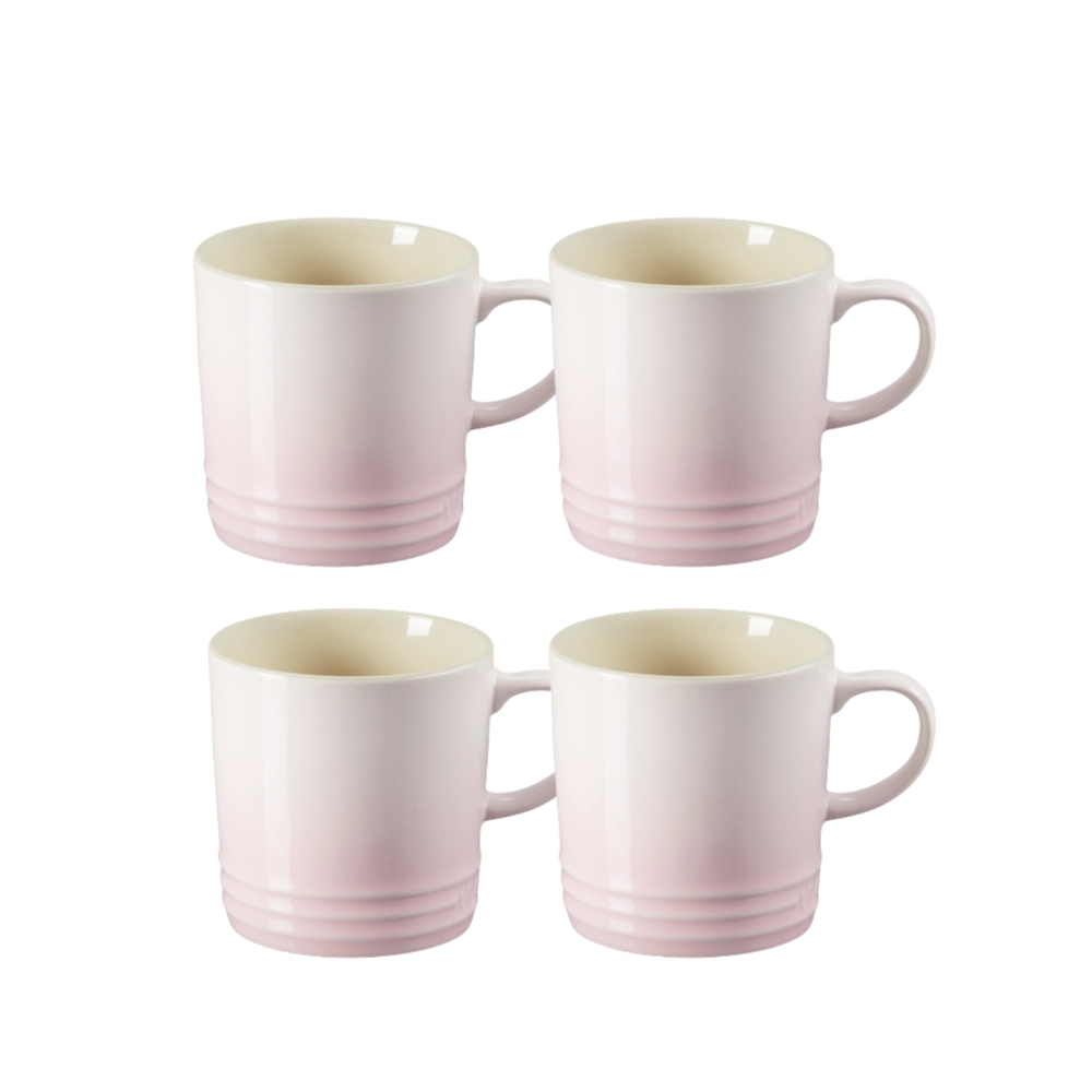 Jogo 4 Canecas de Chá de Cerâmica 350 ml Shell Pink Le Creuset