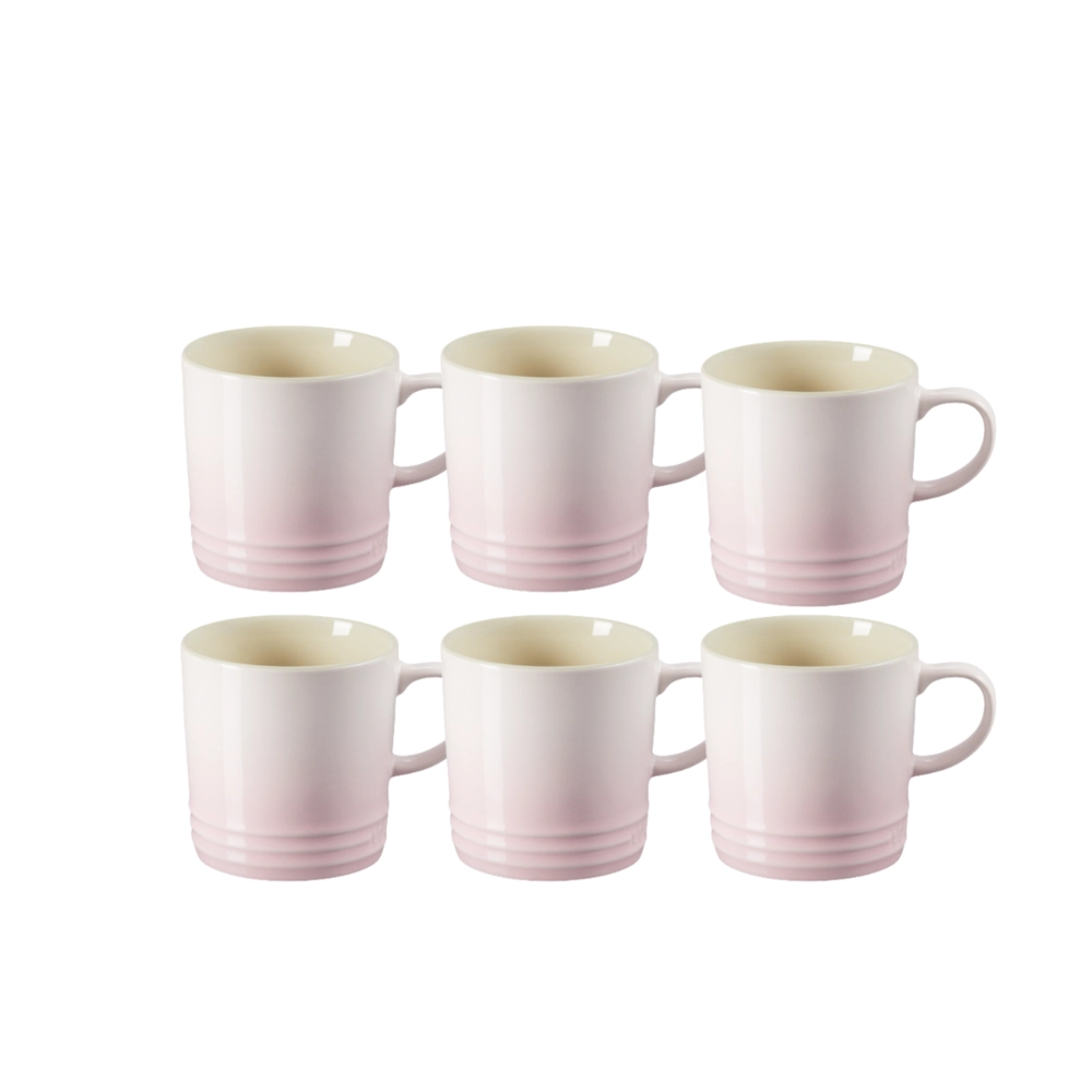 Jogo 6 Canecas de Chá de Cerâmica 350 ml Shell Pink Le Creuset