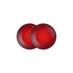 Jogo de 2 Pratos Rasos de Cerâmica 17 cm Vermelho Le Creuset