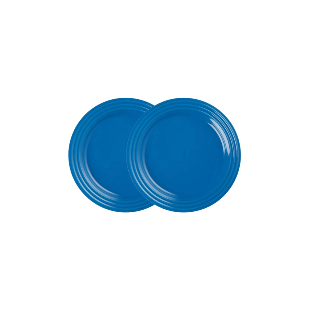 Jogo de 2 Pratos Rasos de Cerâmica 17 cm Azul Marseille Le Creuset