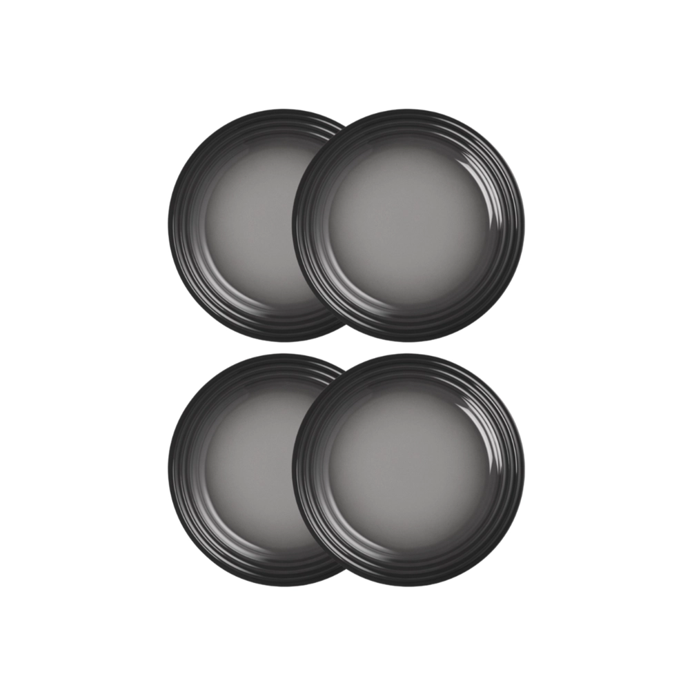 Jogo de 4 Pratos Rasos de Cerâmica 22 cm Flint Le Creuset