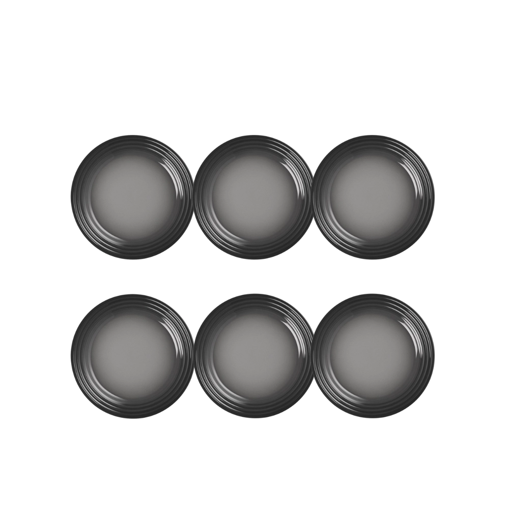 Jogo de 6 Pratos Rasos de Cerâmica 22 cm Flint Le Creuset