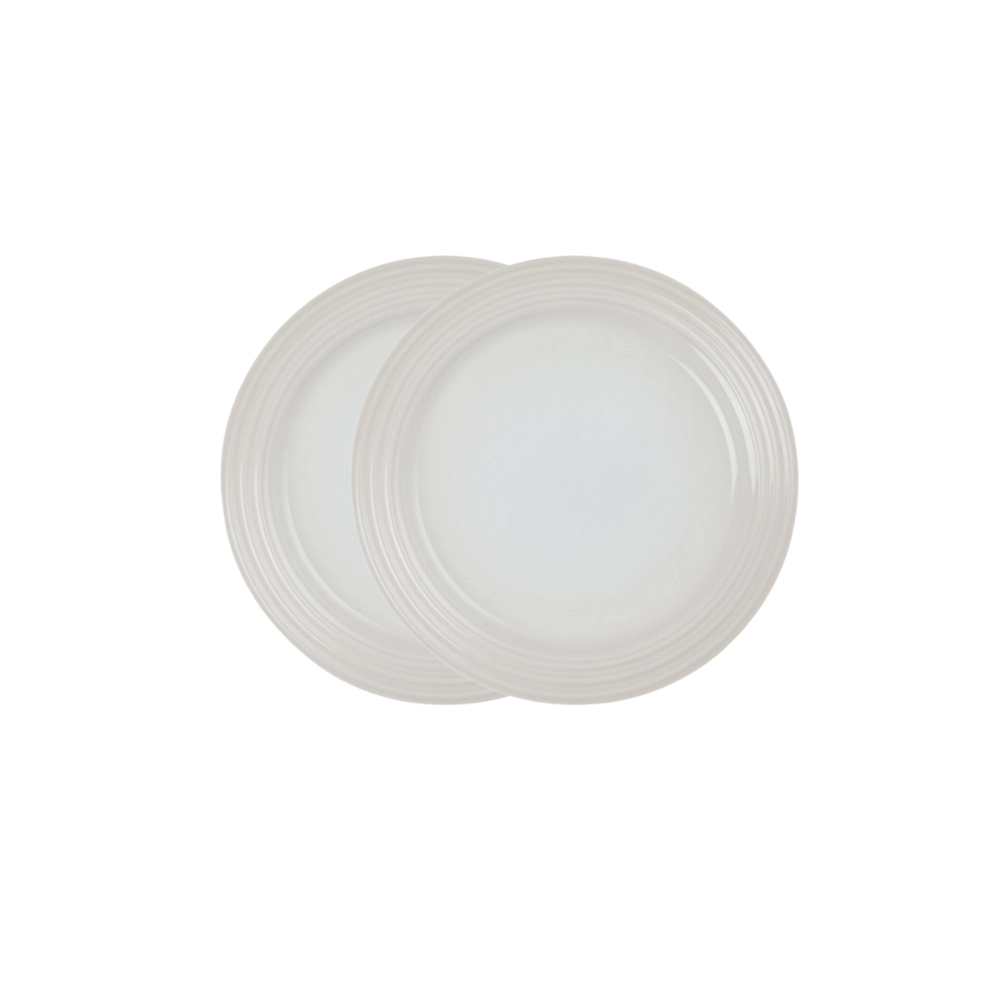 Jogo de 2 Pratos Rasos de Cerâmica 22 cm Meringue Le Creuset