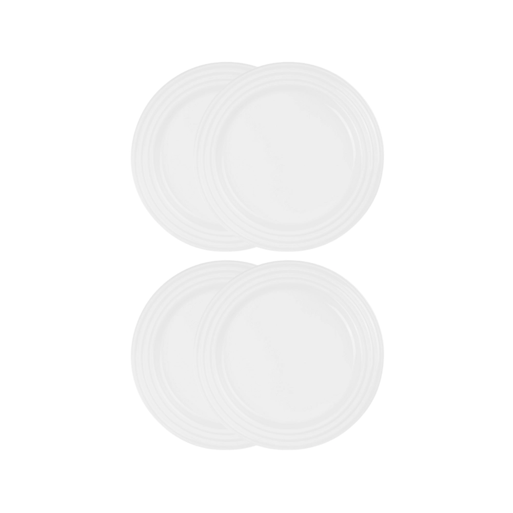 Jogo de 4 Pratos Rasos de Cerâmica 27 cm Branco Le Creuset