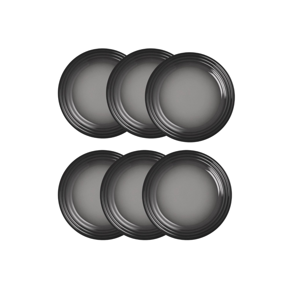 Jogo de 6 Pratos Rasos de Cerâmica 27 cm Flint Le Creuset