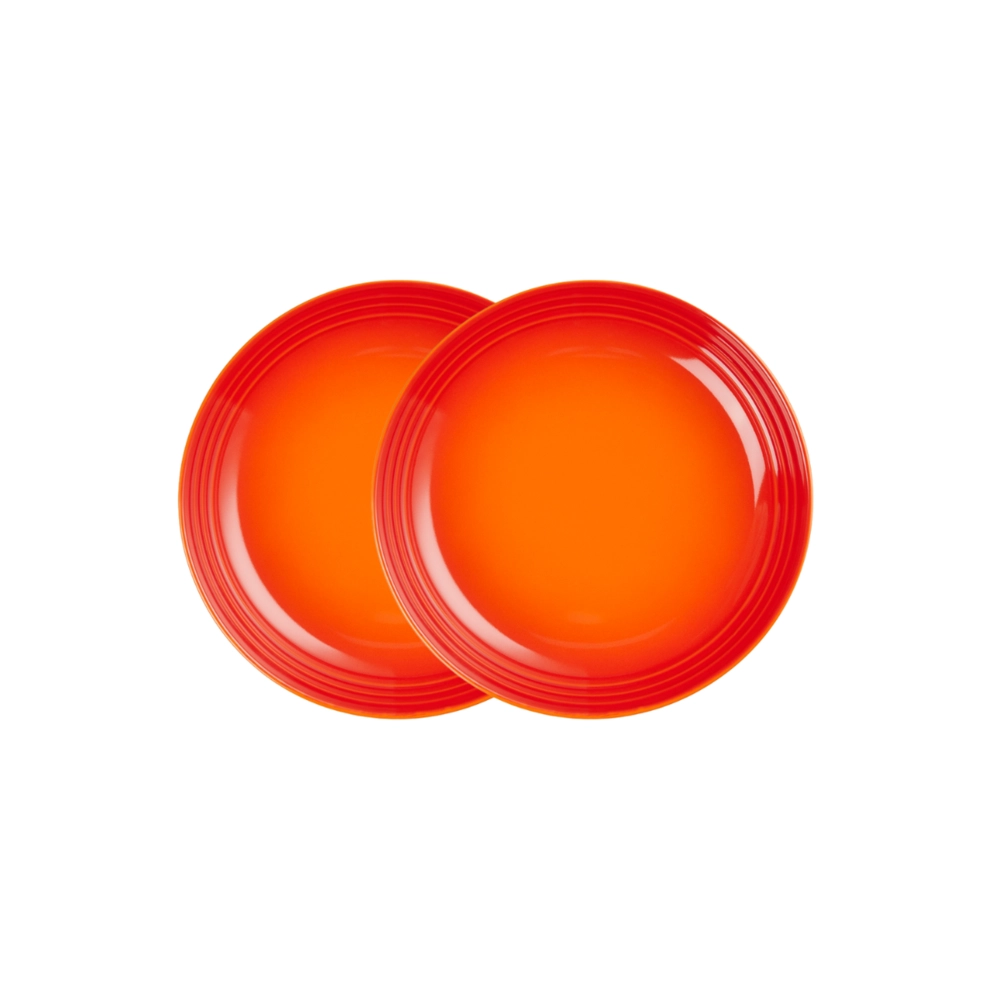 Jogo de 2 Pratos Fundos de Cerâmica 22 cm Laranja Le Creuset