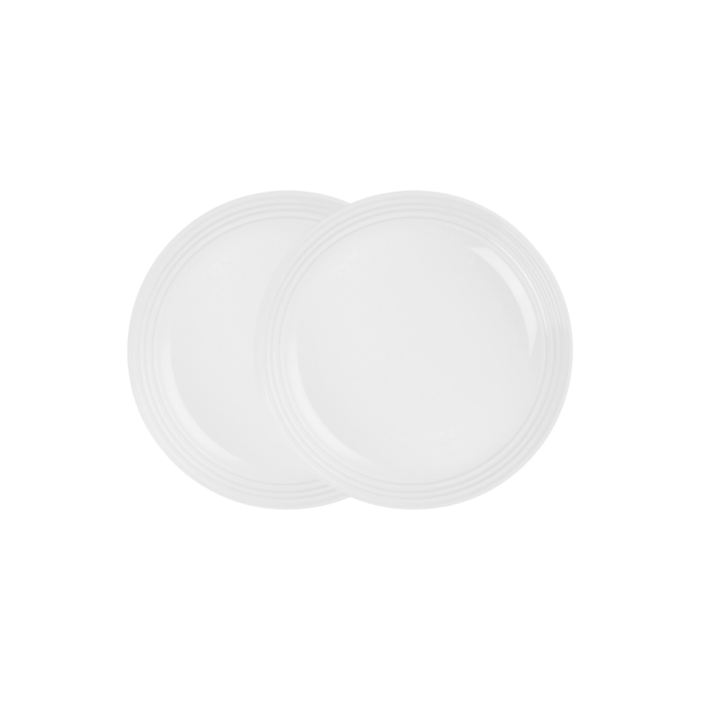 Jogo de 2 Pratos Fundos de Cerâmica 22 cm Branco Le Creuset