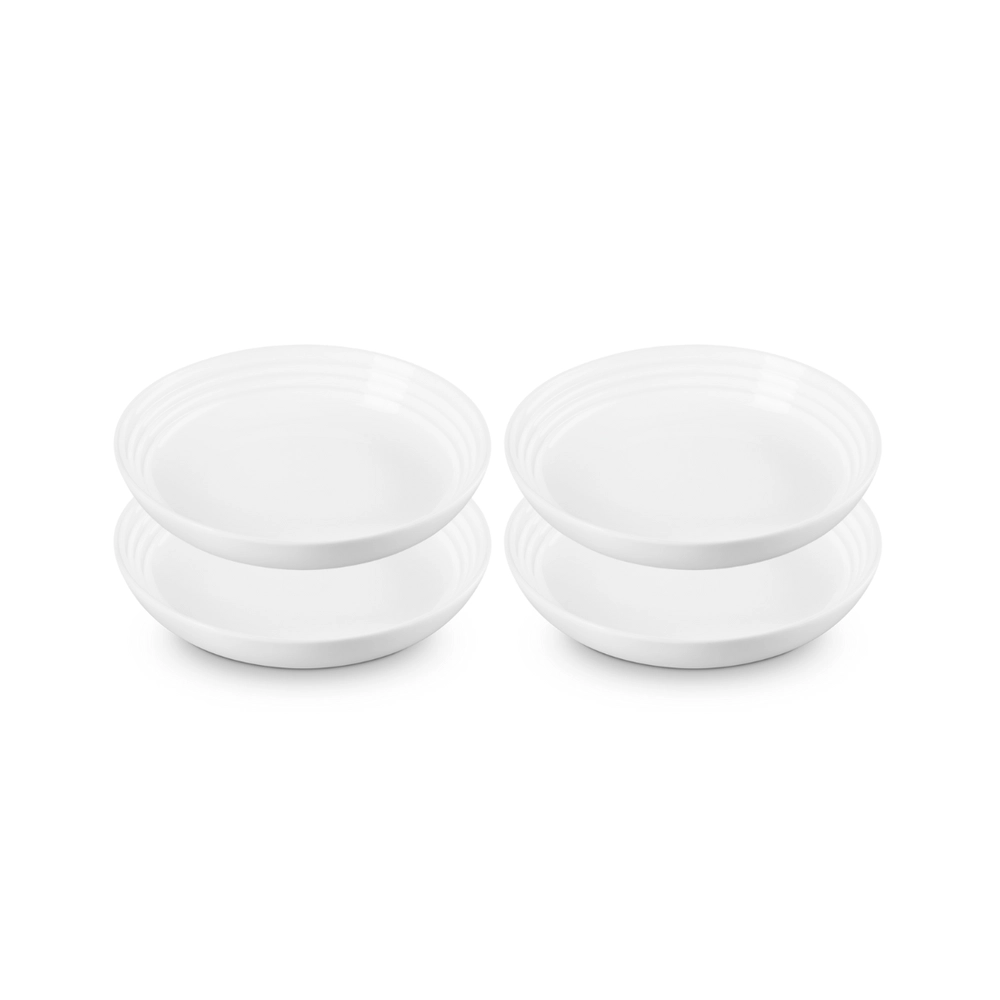 Jogo de 4 Pratos Fundos de Cerâmica 22 cm Branco Le Creuset