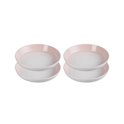 Jogo de 4 Pratos Fundos de Cerâmica 22 cm Shell Pink Le Creuset