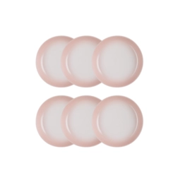 Jogo de 6 Pratos Fundos de Cerâmica 22 cm Shell Pink Le Creuset