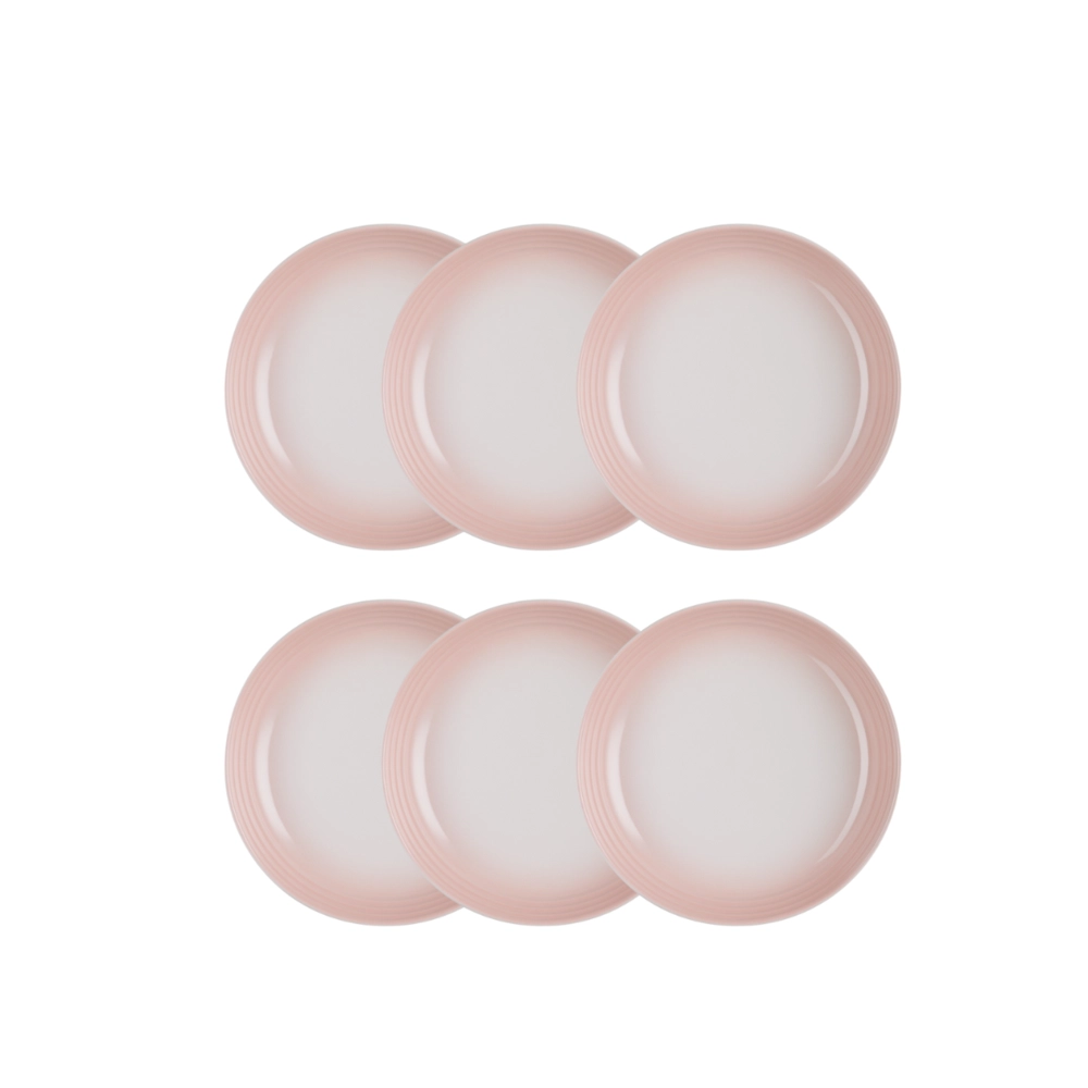 Jogo de 6 Pratos Fundos de Cerâmica 22 cm Shell Pink Le Creuset