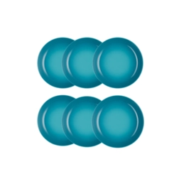 Jogo de 12 Pratos Fundos de Cerâmica 22 cm Azul Caribe Le Creuset