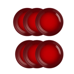 Jogo de 12 Pratos Rasos de Cerâmica 27 cm Vermelho Le Creuset