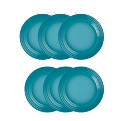 Jogo de 12 Pratos Rasos de Cerâmica 27 cm Azul Caribe Le Creuset