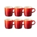Jogo 6 Canecas Cappuccino de Cerâmica 200 ml Vermelho Le Creuset