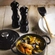 Conjunto de Moedores e Galheteiro Preto Le Creuset