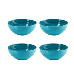 Jogo de 4 Bowls para Cereal de Cerâmica 16 cm Azul Caribe Le Creuset