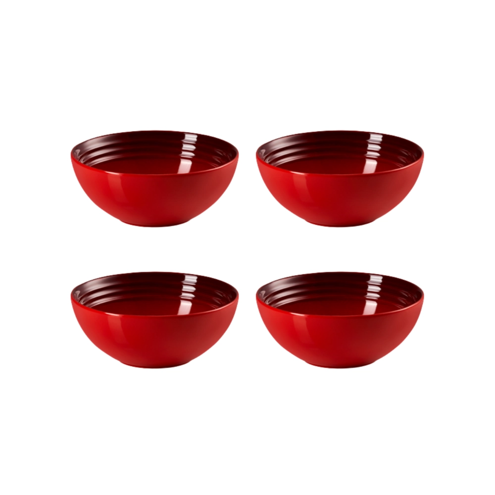 Jogo de 4 Bowls para Cereal de Cerâmica 16 cm Vermelho Le Creuset