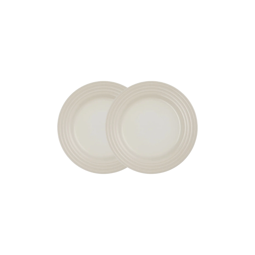 Jogo de 2 Pratos Rasos de Cerâmica 17 cm Meringue Le Creuset