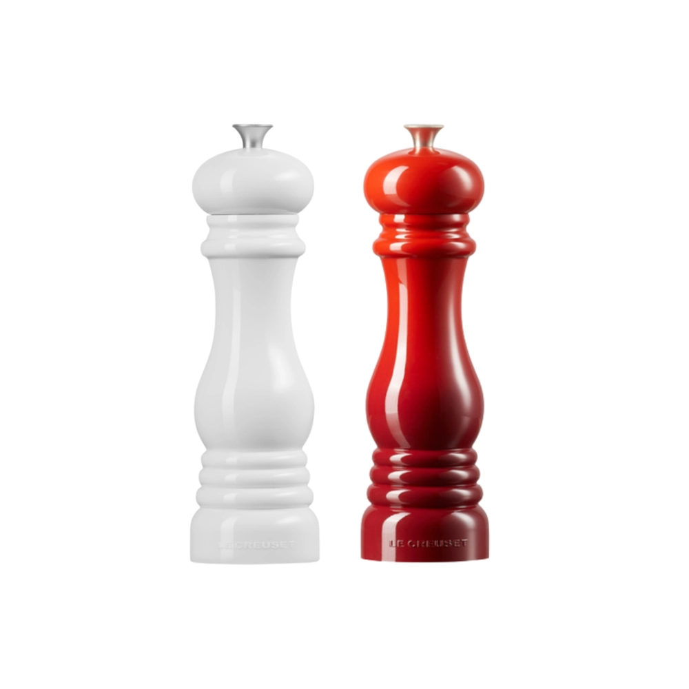 Kit Moedores de Sal e Pimenta 21 cm Branco e Vermelho Le Creuset