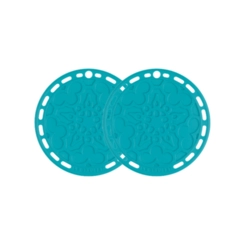 Kit de 2 Suportes de Silicone Azul Caribe Le Creuset