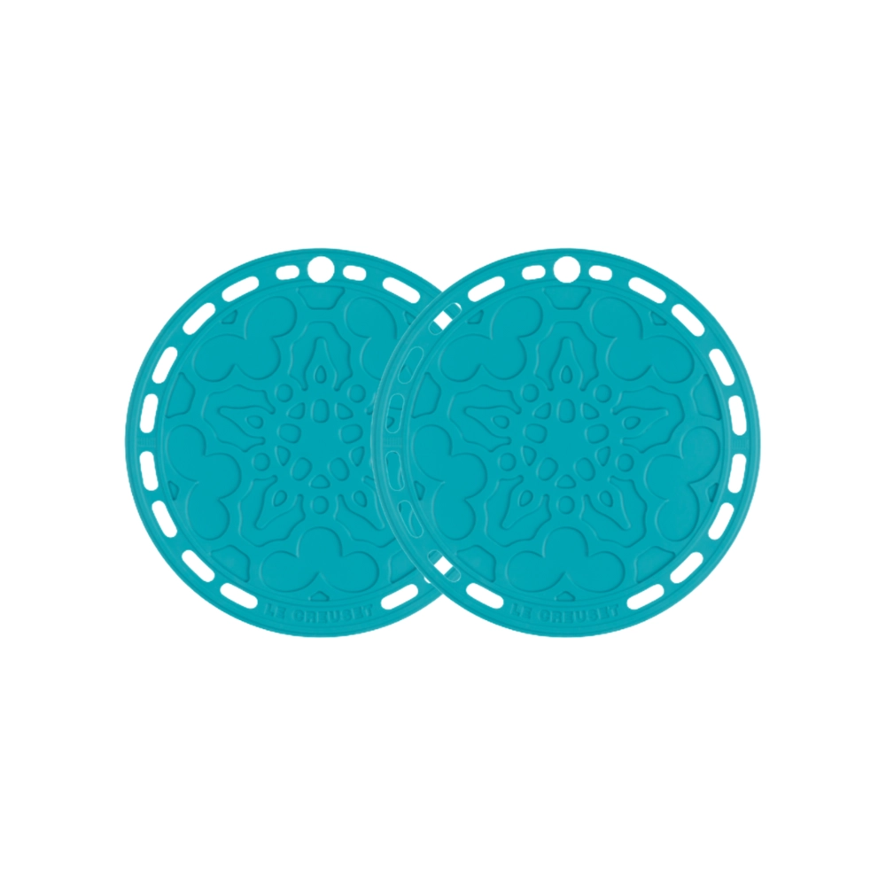 Kit de 2 Suportes de Silicone Azul Caribe Le Creuset
