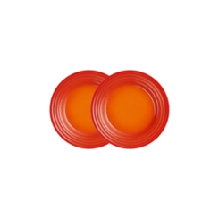 Jogo de 2 Pratos Rasos de Cerâmica 17 cm Laranja Le Creuset