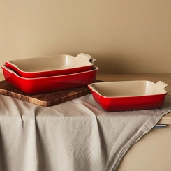 Jogo Completo de Travessas Heritage Vermelho Le Creuset