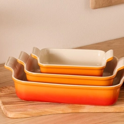 Jogo Completo de Travessas Heritage Laranja Le Creuset