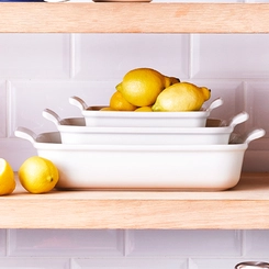 Jogo Completo de Travessas Heritage Meringue Le Creuset