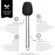 Espátula Média de Silicone e Aço Inox Preto Mimo Style