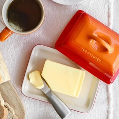 Manteigueira de Cerâmica Laranja Le Creuset