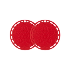 Kit de 2 Suportes de Silicone Vermelho Le Creuset