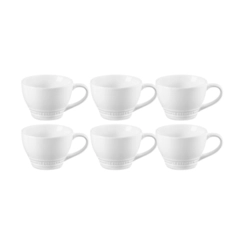Jogo 6 Canecas Bistrô de Cerâmica 400 ml Branco Le Creuset
