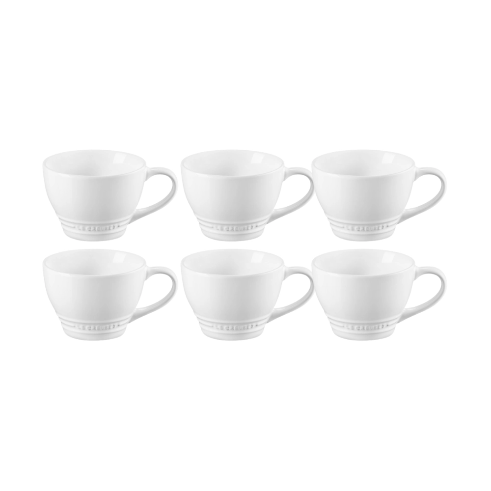 Jogo 6 Canecas Bistrô de Cerâmica 400 ml Branco Le Creuset