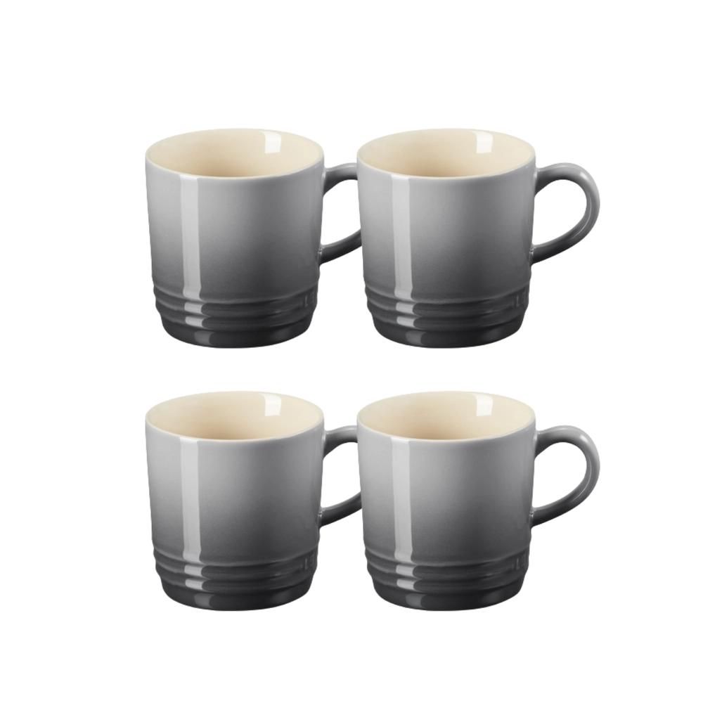 Jogo 4 Canecas Cappuccino de Cerâmica 200 ml Flint Le Creuset