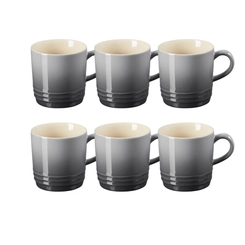 Jogo 6 Canecas Cappuccino de Cerâmica 200 ml Flint Le Creuset