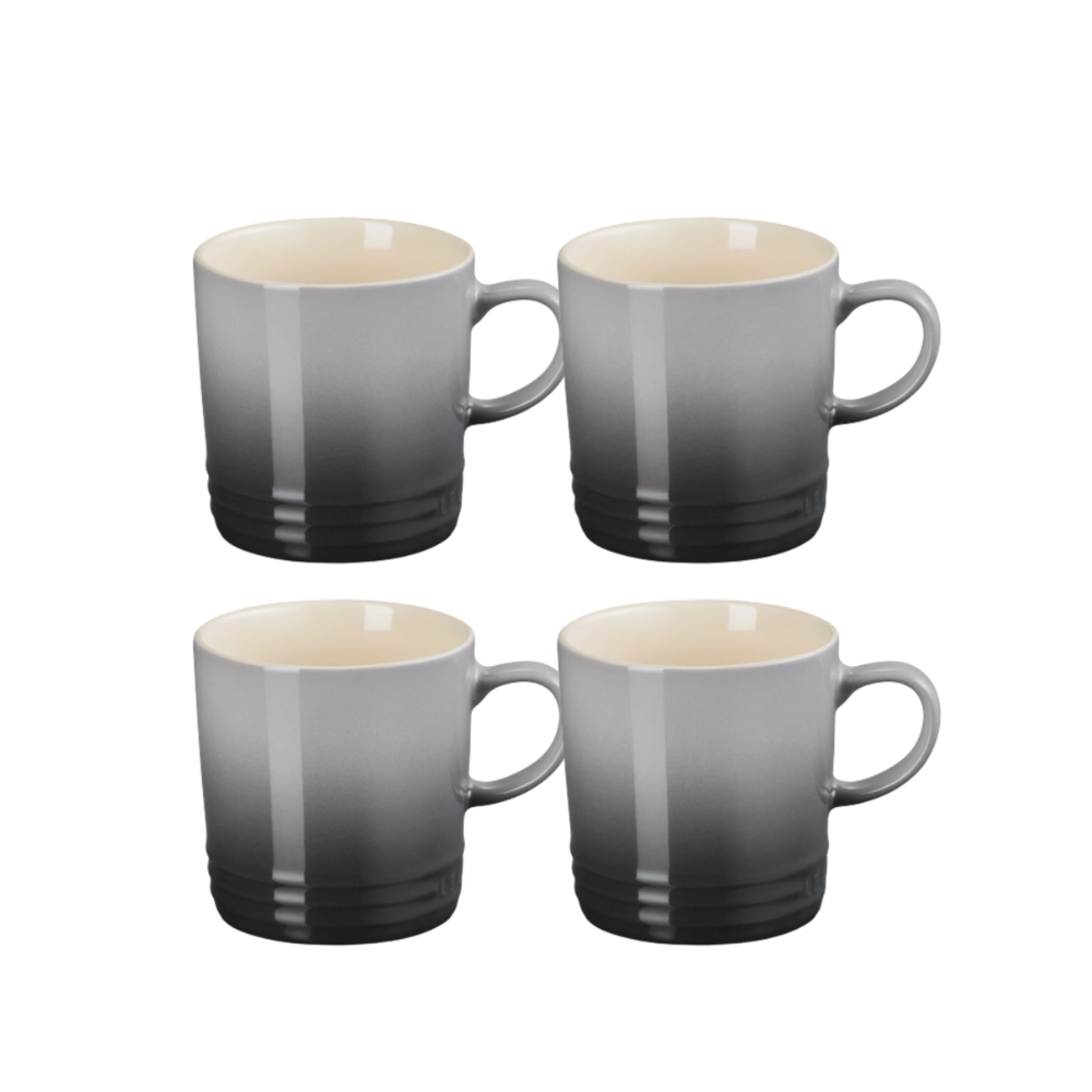 Jogo 4 Canecas de Chá de Cerâmica 350 ml Flint Le Creuset