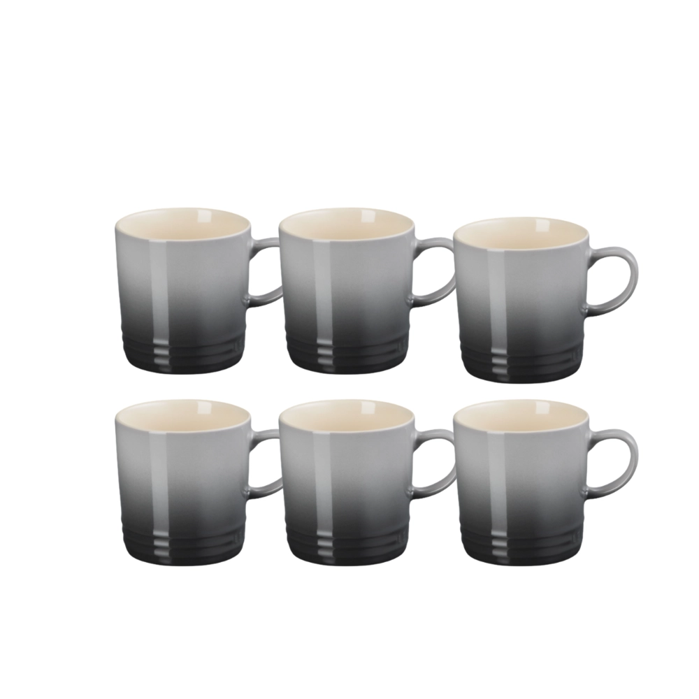 Jogo 6 Canecas de Chá de Cerâmica 350 ml Flint Le Creuset