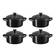 Jogo 4 Mini Cocotte de Cerâmica 10 cm Preto Le Creuset
