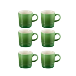 Jogo 6 Canecas Espresso de Cerâmica 100 ml Bamboo Le Creuset