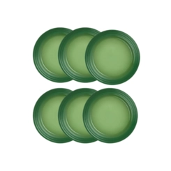 Jogo de 6 Pratos Rasos de Cerâmica 27 cm Bamboo Le Creuset
