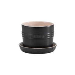 Vaso para Ervas com Bandeja 14 cm Matte Black Le Creuset
