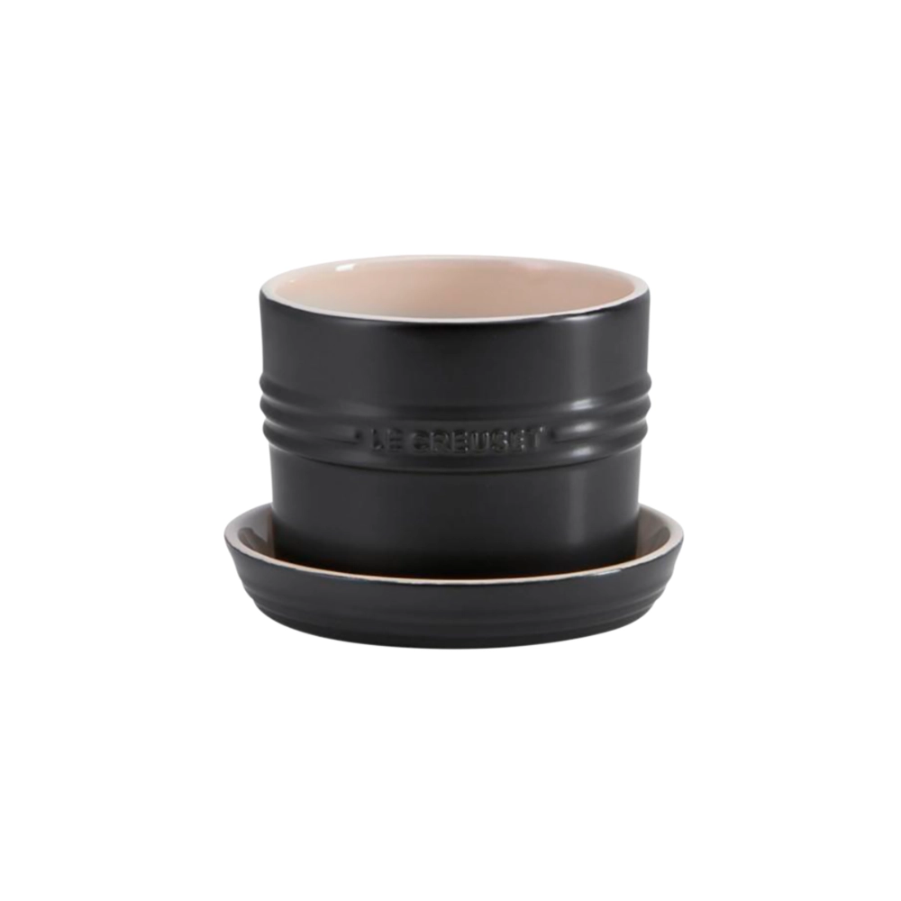Vaso para Ervas com Bandeja 14 cm Matte Black Le Creuset