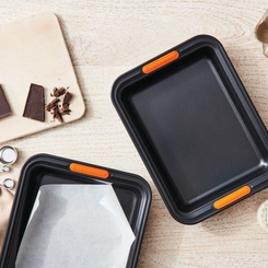 Set 2 Formas Retangular 28 cm e 33 cm Antiaderente Preto Le Creuset
