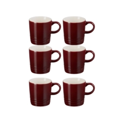 Jogo 6 Canecas Espresso de Cerâmica 100 ml Rhône Le Creuset