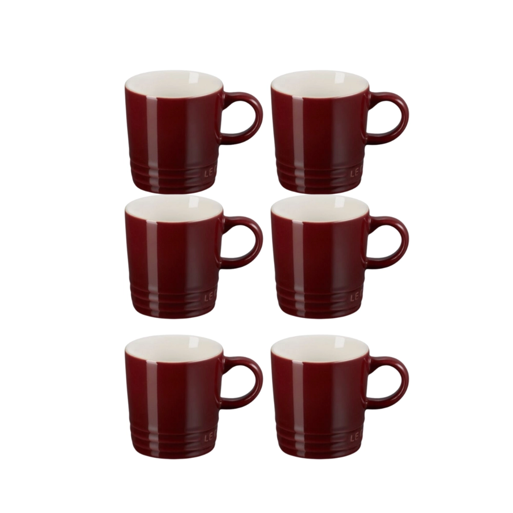 Jogo 6 Canecas Espresso de Cerâmica 100 ml Rhône Le Creuset